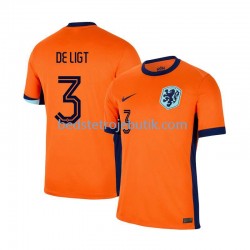 Holland Matthijs de Ligt 3 Mænd Hjemmebane Fodboldtrøje Euro 2024 Kortærmet