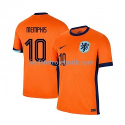 Holland Memphis Depay 10 Mænd Hjemmebane Fodboldtrøje Euro 2024 Kortærmet