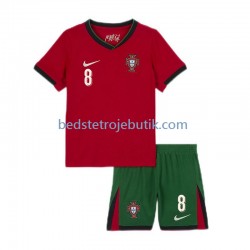 Portugal Bruno Fernandes 8 Børn Hjemmebane Fodboldtrøje Euro 2024 Kortærmet