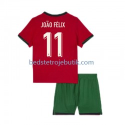 Portugal Joao Felix 11 Børn Hjemmebane Fodboldtrøje Euro 2024 Kortærmet