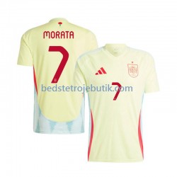Spanien Alvaro Morata 7 Mænd Udebane Fodboldtrøje Euro 2024 Kortærmet