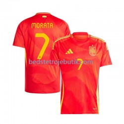 Spanien Alvaro Morata 7 Mænd Hjemmebane Fodboldtrøje Euro 2024 Kortærmet