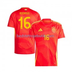 Spanien Rodrigo 16 Mænd Hjemmebane Fodboldtrøje Euro 2024 Kortærmet