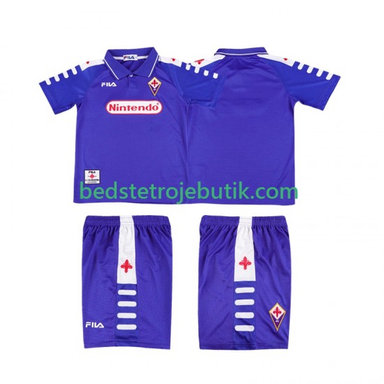 Fiorentina Retro Børn Hjemmebane Fodboldtrøje 1999 1998 Kortærmet
