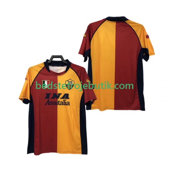 AS Roma 2000-2001 Retro Mænd Hjemmebane Fodboldtrøje Kortærmet