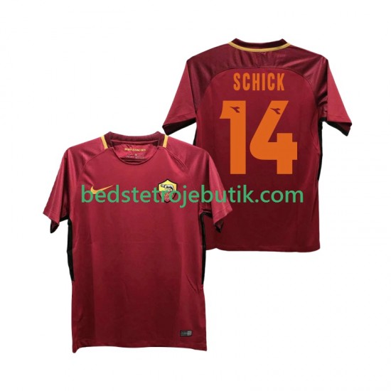 AS Roma SCHICK 14 2017-2018 Retro Mænd Hjemmebane Fodboldtrøje Kortærmet