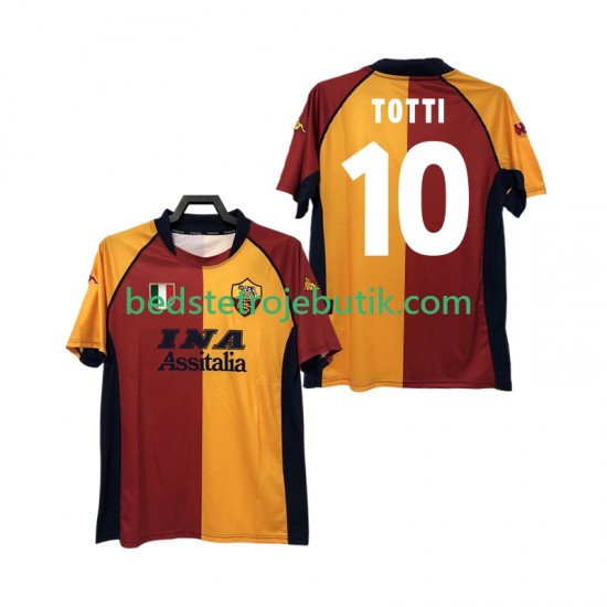 AS Roma Totti 10 2000-2001 Retro Mænd Hjemmebane Fodboldtrøje Kortærmet
