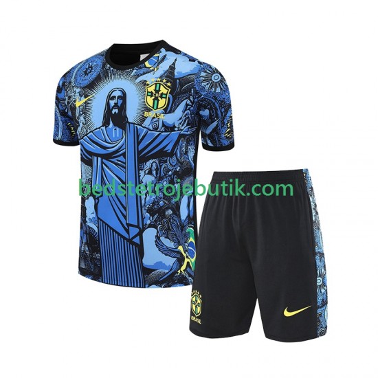 Brasilien JESUS Football Shirts Børn Hjemmebane 2024-2025 Kortærmet