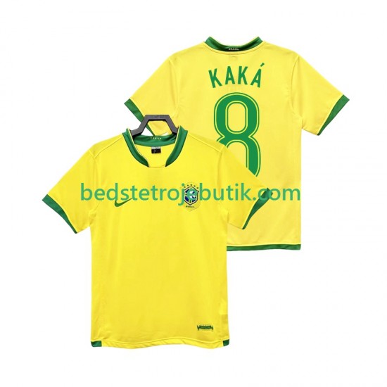 Brasilien KAKA 8 Retro Mænd Hjemmebane Fodboldtrøje 2006 Kortærmet