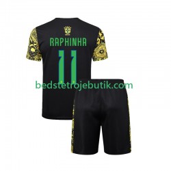 Brasilien RAPHINHA 11 Jesus Børn Hjemmebane Fodboldtrøje 2024 Kortærmet