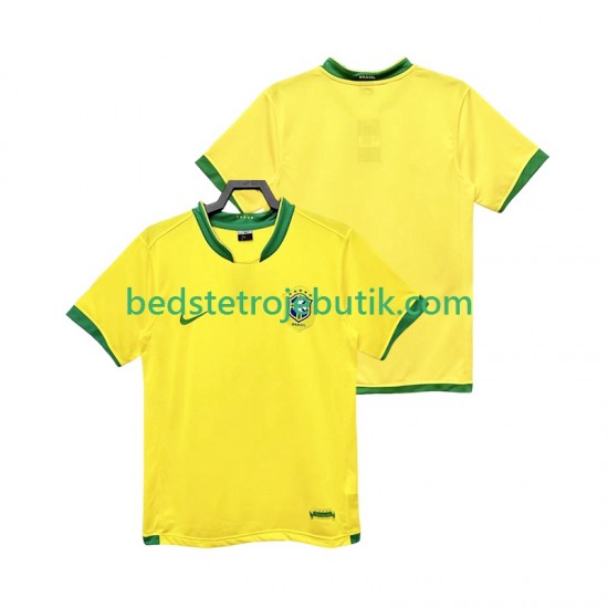 Brasilien Retro Mænd Hjemmebane Fodboldtrøje 2006 Kortærmet