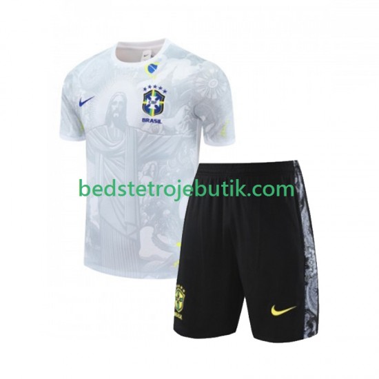 Brasilien Special JESUS Football Shirts Børn Hjemmebane 2024-2025 Kortærmet