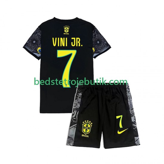 Brasilien Vinicius Junior 7 Cheist the Redeemer Football Shirts Børn Hjemmebane 2024 Kortærmet
