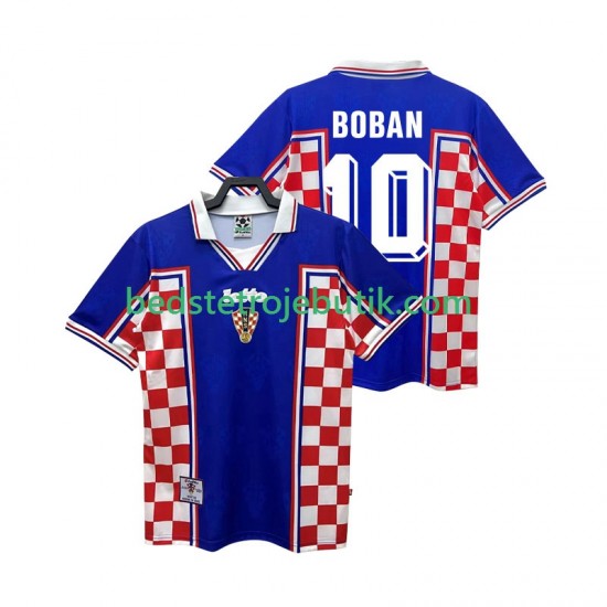 Kroatien BOBAN 10 Retro Mænd Udebane Fodboldtrøje 1998 Kortærmet