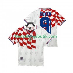 Kroatien BSUKER 9 Retro Mænd Hjemmebane Fodboldtrøje 1998 Kortærmet