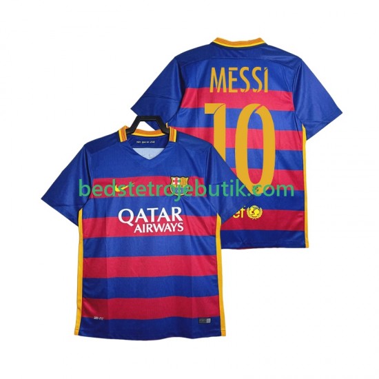 FC Barcelona Lionel Messi 10 2015-2016 Retro Mænd Hjemmebane Fodboldtrøje Kortærmet