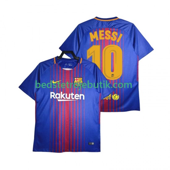 FC Barcelona Lionel Messi 10 2017-2018 Retro Mænd Hjemmebane Fodboldtrøje Kortærmet