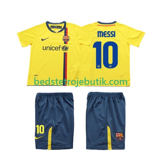 FC Barcelona Lionel Messi 10 2009 Retro Børn Udebane Fodboldtrøje 2008 Kortærmet