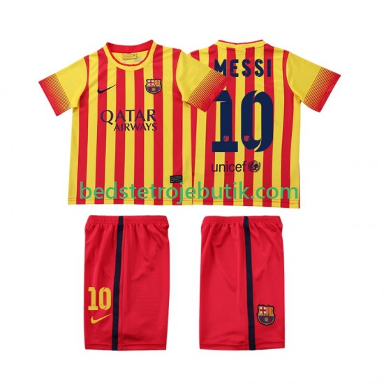 FC Barcelona Lionel Messi 10 2013 2014 Retro Børn Udebane Fodboldtrøje Kortærmet