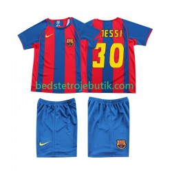 FC Barcelona Lionel Messi 10 Retro Børn Hjemmebane Fodboldtrøje 2004 Kortærmet
