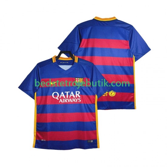 FC Barcelona 2015-2016 Retro Mænd Hjemmebane Fodboldtrøje Kortærmet