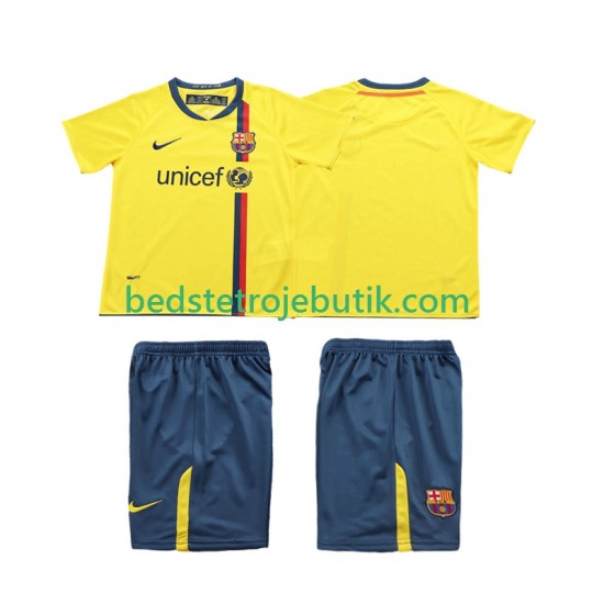 FC Barcelona 2009 Retro Børn Udebane Fodboldtrøje 2008 Kortærmet