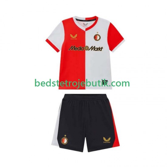 Feyenoord Rotterdam Børn Hjemmebane Fodboldtrøje 2025-2026 Kortærmet