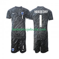 Finland HRADECKY 1 Målmand Børn Hjemmebane Fodboldtrøje 2024 Kortærmet