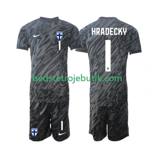 Finland HRADECKY 1 Målmand Børn Hjemmebane Fodboldtrøje 2024 Kortærmet