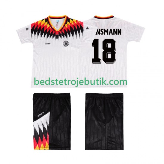 Tyskland KLINSMANN 18 1994 Retro Børn Hjemmebane Fodboldtrøje Kortærmet