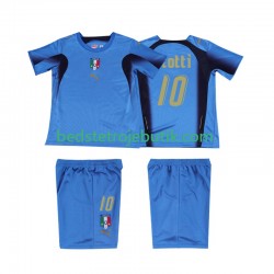 Italien TOTTI 10 Retro Børn Hjemmebane Fodboldtrøje 2006 Kortærmet