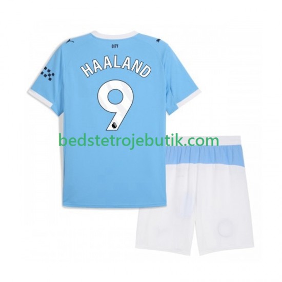 Manchester City Erling Haaland 9 Børn Hjemmebane Fodboldtrøje 2025-2026 Kortærmet