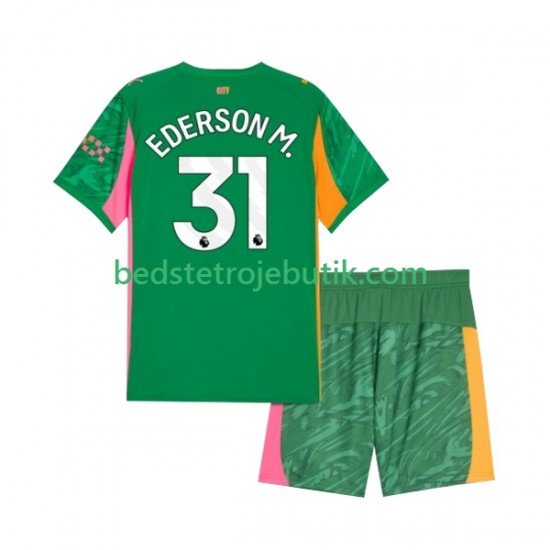 Manchester City Ederson Moraes 31 Målmand Børn Hjemmebane Fodboldtrøje 2025-2026 Kortærmet