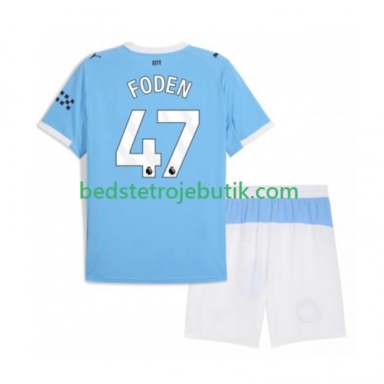 Manchester City Phil Foden 47 Børn Hjemmebane Fodboldtrøje 2025-2026 Kortærmet
