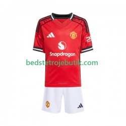 Manchester United Børn Hjemmebane Fodboldtrøje 2025-2026 Kortærmet