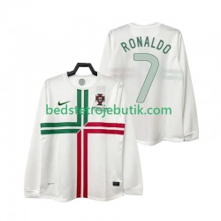 Portugal Cristiano Ronaldo 7 2012 Retro Mænd Udebane Fodboldtrøje Langærmet