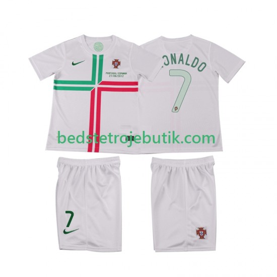 Portugal Cristiano Ronaldo 7 2012 Retro Børn Udebane Fodboldtrøje Kortærmet