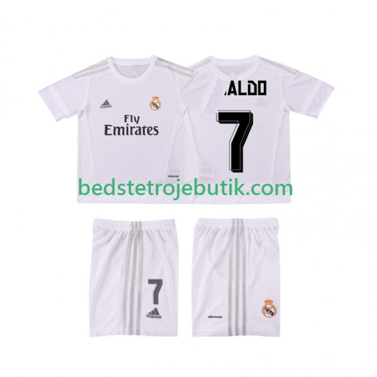 Real Madrid Cristiano Ronaldo 7 2015 2016 Retro Børn Hjemmebane Fodboldtrøje Kortærmet