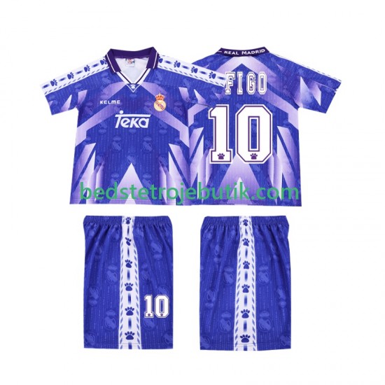 Real Madrid FIGO 10 1996-1997 Retro Børn Udebane Fodboldtrøje Kortærmet