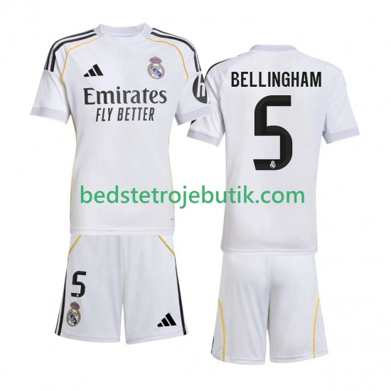 Real Madrid Jude Bellingham 5 Børn Hjemmebane Fodboldtrøje 2025-2026 Kortærmet