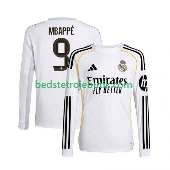 Real Madrid Mbappé Kylian 9 Mænd Hjemmebane Fodboldtrøje 2025-2026 Langærmet