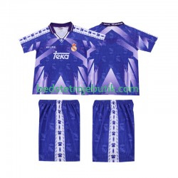 Real Madrid 1996-1997 Retro Børn Udebane Fodboldtrøje Kortærmet
