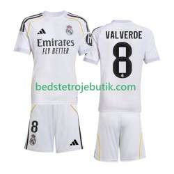Real Madrid Valverde 8 Børn Hjemmebane Fodboldtrøje 2025-2026 Kortærmet