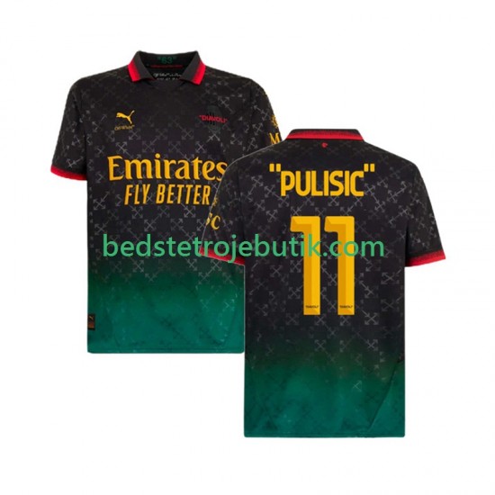 AC Milan Christian Pulisic 11 Mænd 4. Valg Fodboldtrøje 2024-2025 Kortærmet