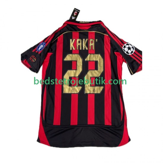 AC Milan KAKA 8 2007 Retro Mænd Hjemmebane Fodboldtrøje 2006 Kortærmet