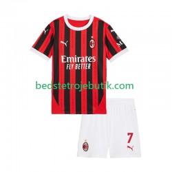 AC Milan Santiago Gimenez 7 Børn Hjemmebane Fodboldtrøje 2024-2025 Kortærmet