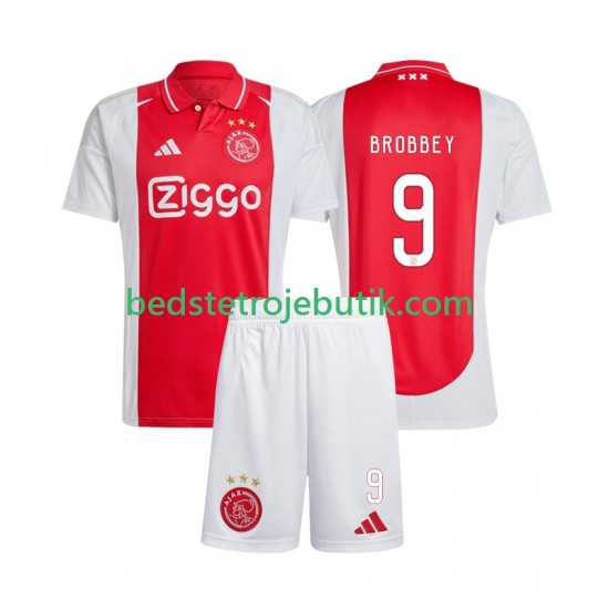 AFC Ajax Brian Brobbey 9 Børn Hjemmebane Fodboldtrøje 2024-2025 Kortærmet