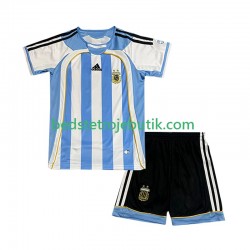 Argentina Retro Børn Hjemmebane Fodboldtrøje 2006 Kortærmet