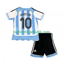 Argentina Maradona 10 Retro Børn Hjemmebane Fodboldtrøje 2006 Kortærmet