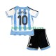 Argentina Maradona 10 Retro Børn Hjemmebane Fodboldtrøje 2006 Kortærmet